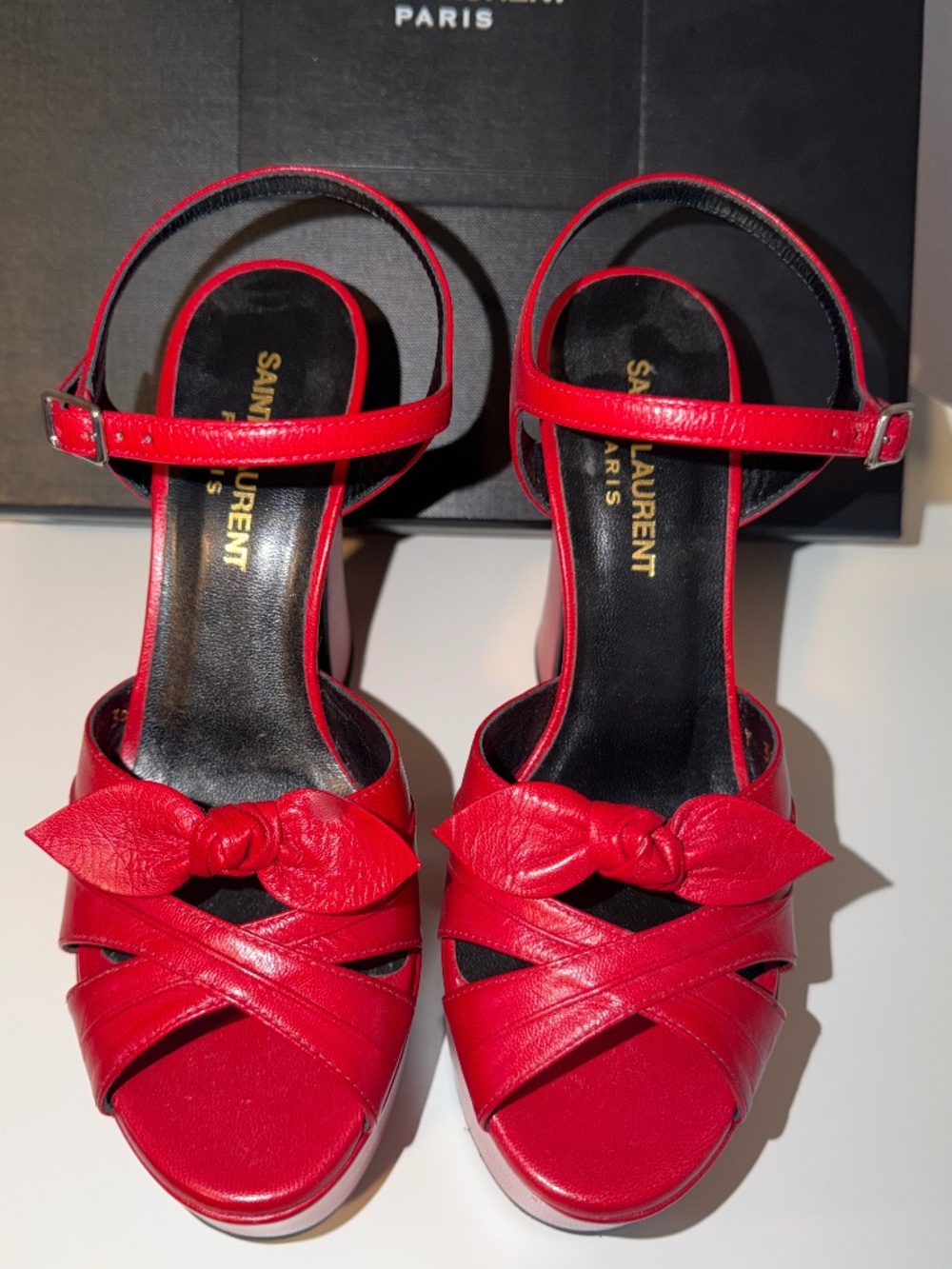 Saint Laurent Red Candy Platform Sandals